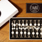 Jeu d'échecs Deluxe haut de gamme en métal et pierres semi-précieuses, échiquier en bois et pieds en métal de 32 cm