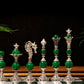 Jeu d'échecs Deluxe haut de gamme en métal et pierres semi-précieuses, échiquier en bois et pieds en métal de 32 cm