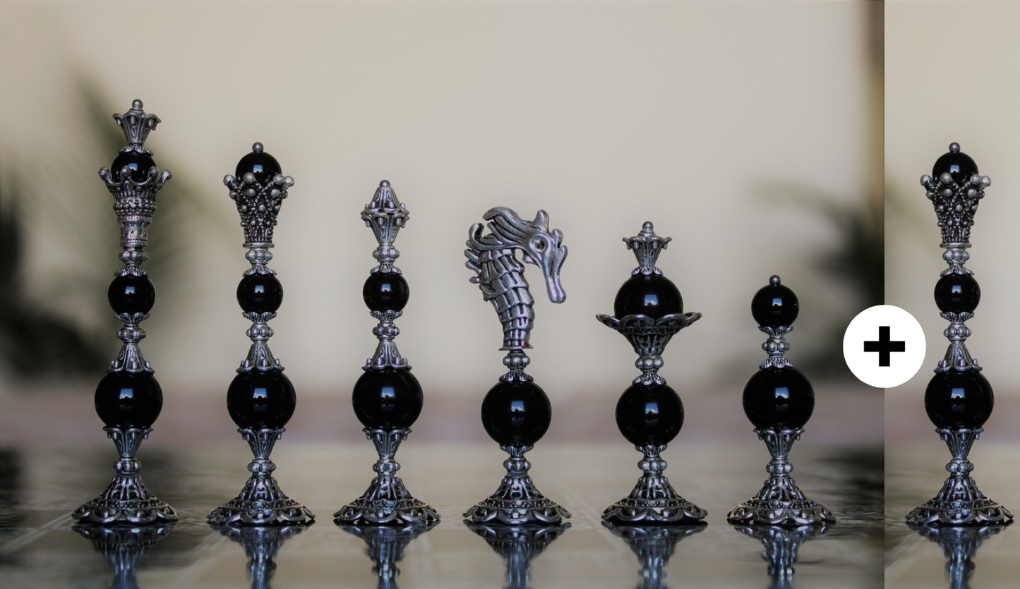 Pièces de jeu d'échecs Onyx Collection Elégance