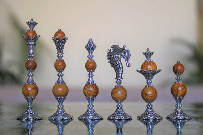 Pièces de jeu d'échecs Jaspe Collection Elégance