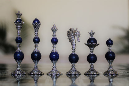 Pièces de jeu d'échecs Lapis Lazuli Collection Elégance