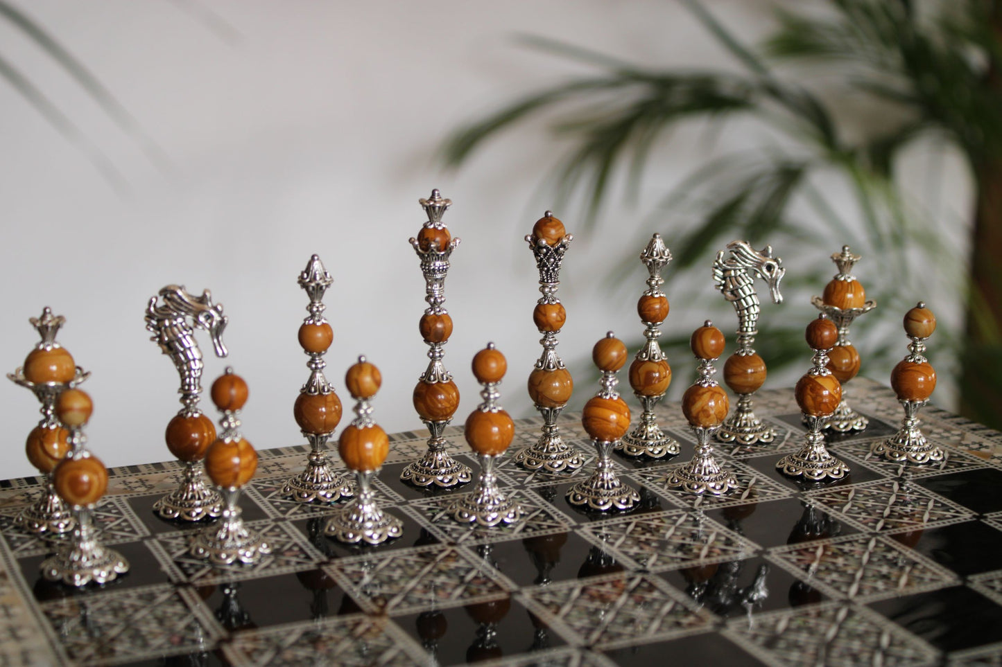 Pièces de jeu d'échecs Jaspe Collection Elégance