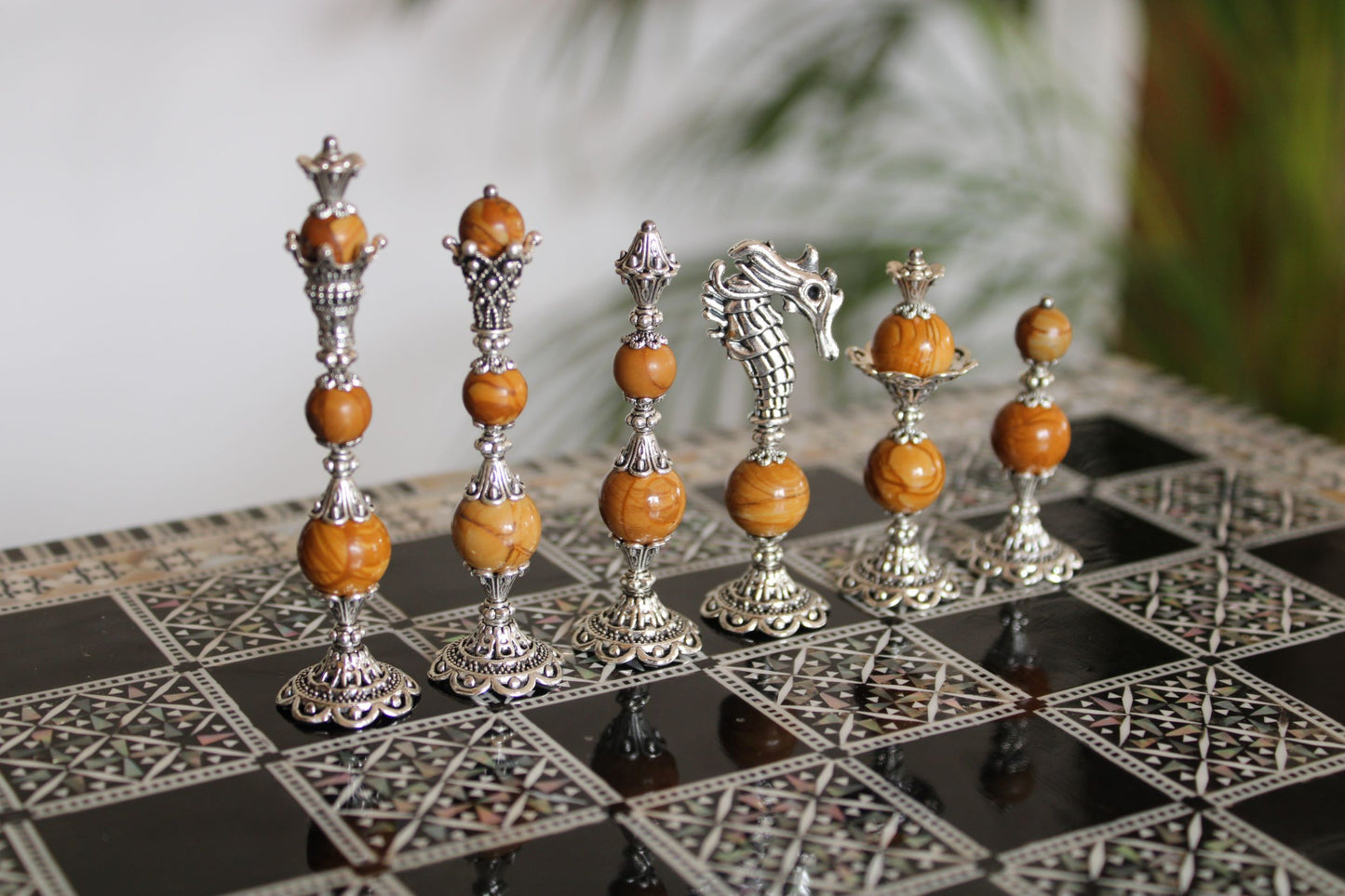 Pièces de jeu d'échecs Jaspe Collection Elégance