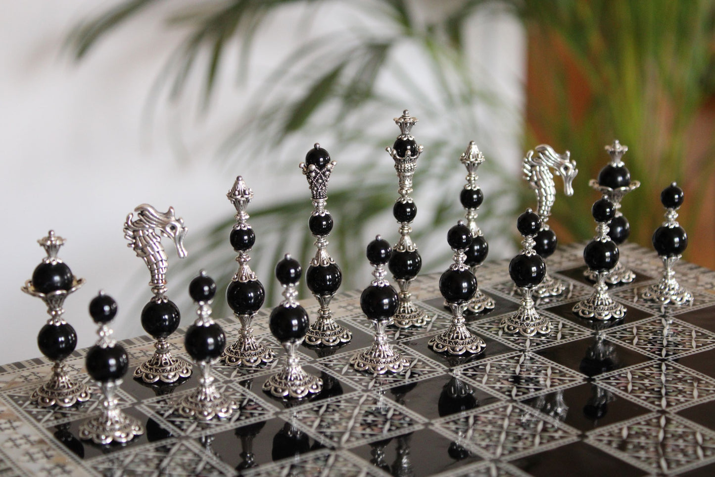 Pièces de jeu d'échecs Onyx Collection Elégance