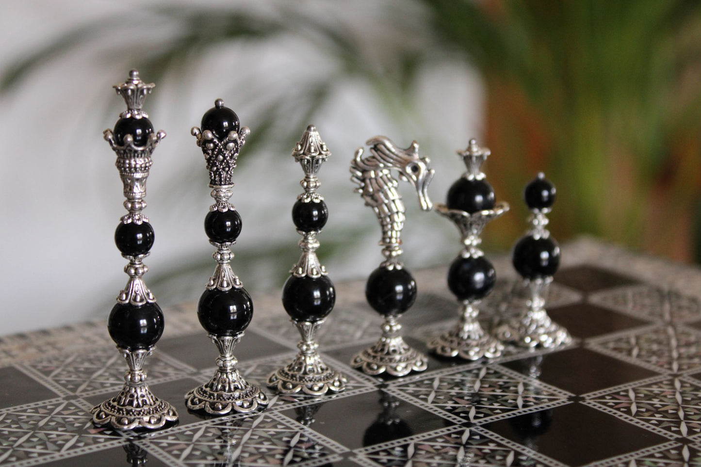 Pièces de jeu d'échecs Onyx Collection Elégance