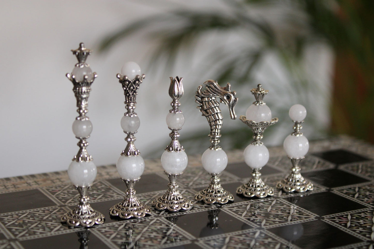 Pièces de jeu d'échecs Cristal de quartz Collection Prestige