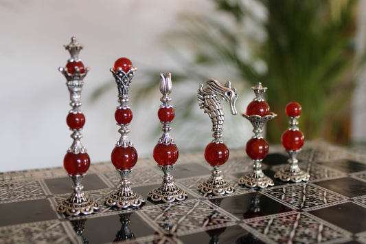 Pièces de jeu d'échecs Agate Collection Prestige