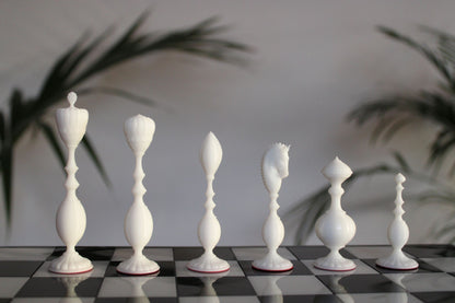 Pièces de jeu d'échecs Blanc Collection Charme