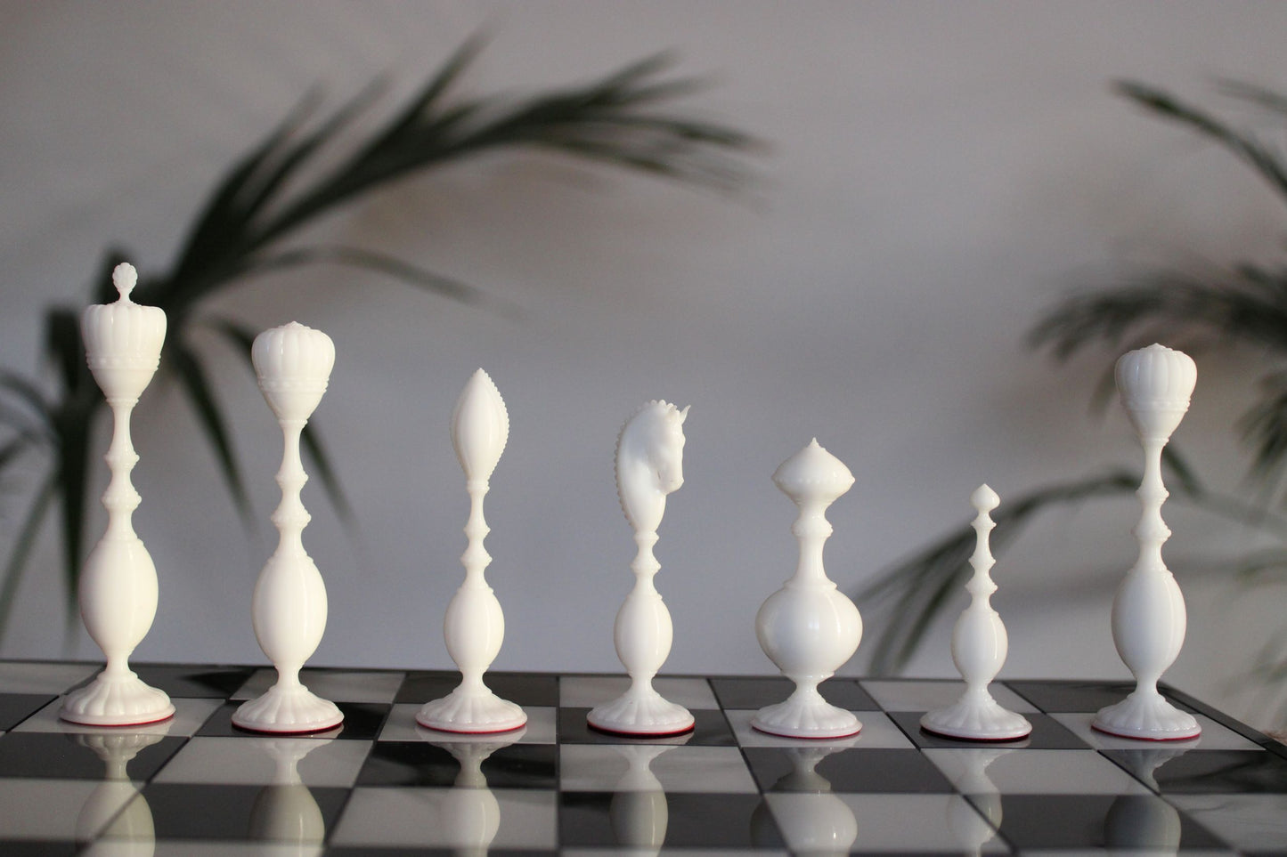 Pièces de jeu d'échecs Blanc Collection Charme