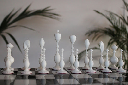 Pièces de jeu d'échecs Blanc Collection Charme