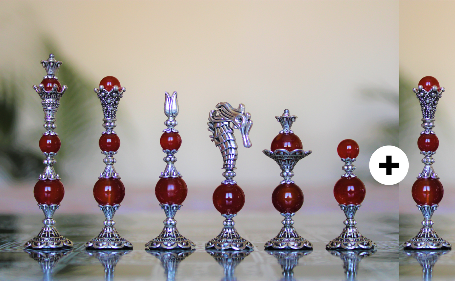 Pièces de jeu d'échecs Agate Collection Prestige